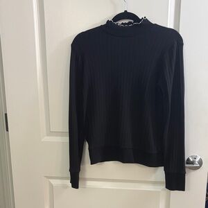 GAP Black Ribbed Women's Sweatshirt